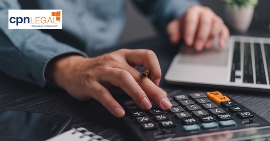 person using a calculator