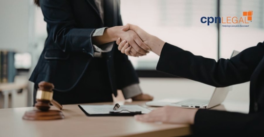 shaking hands with lawyer